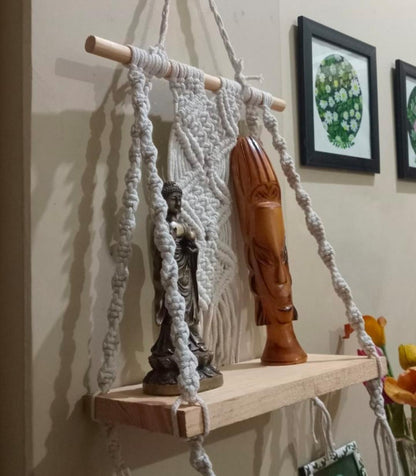 Butterfly Design Handmade Macrame Hanging Shelves