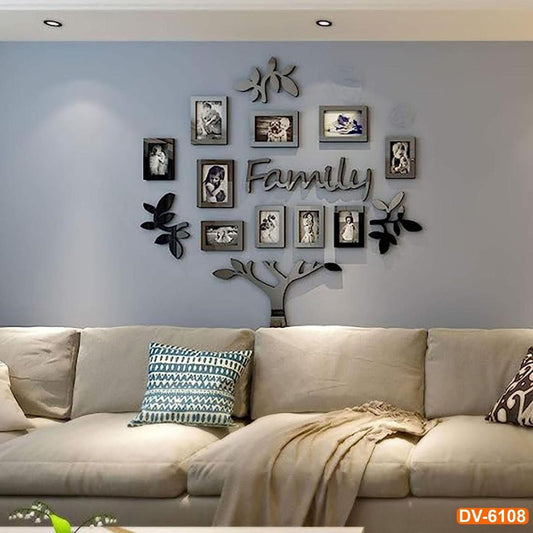 3D Wooden Family Tree Wall Photo Frame