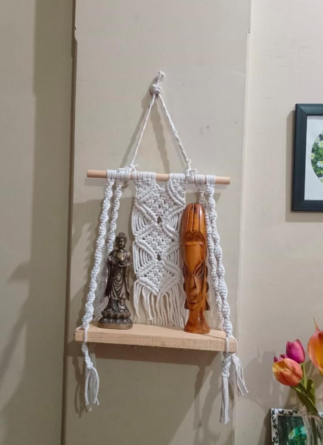 Butterfly Design Handmade Macrame Hanging Shelves