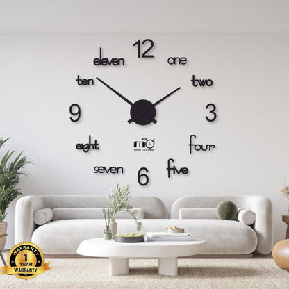 Digits & Alphabetical Wood Wall Clock