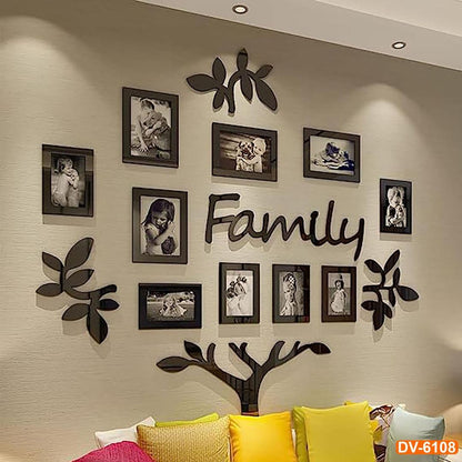 3D Wooden Family Tree Wall Photo Frame