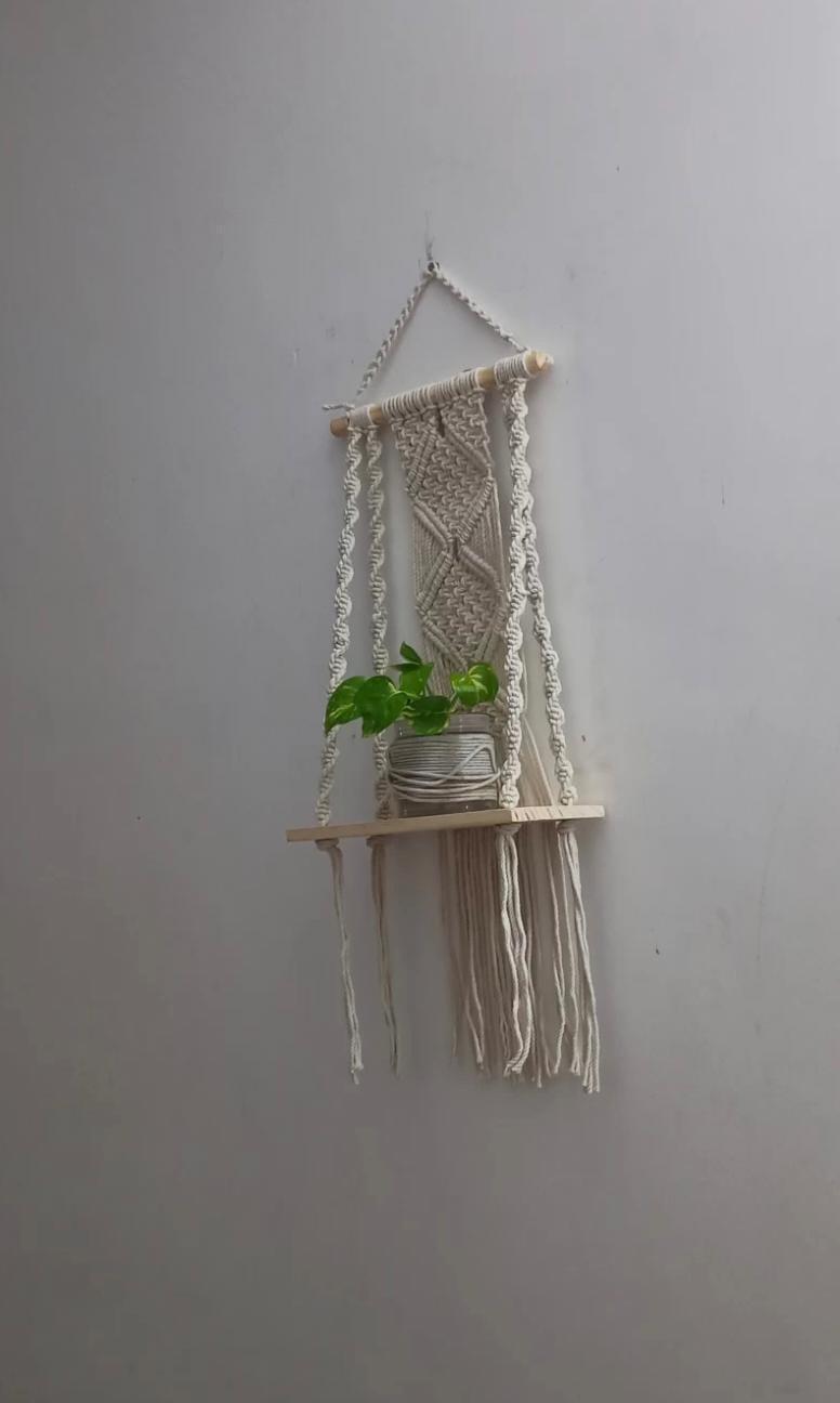 Butterfly Design Handmade Macrame Hanging Shelves