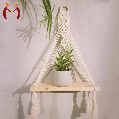 Handmade Wooden & Rope Shelves